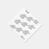 Serviette En Papier Carton d'éléphant Motif dessiné à la main bleue (Coin)
