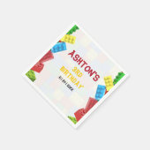 Serviette En Papier Carton d'invitation d'anniversaire Blocs de constr (Coin)