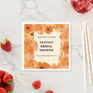 Serviette En Papier carton d'invitation floral aquarelle pour une douc