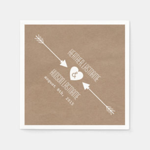 Serviette En Papier Carton Flèches inspirées Mariage serviettes