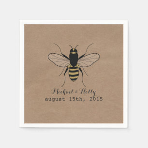 Serviette En Papier Carton Inspiré Miel Mariage Abee serviettes