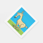 Serviette En Papier Cartoon de chèvre souriant animal de ferme (Coin)