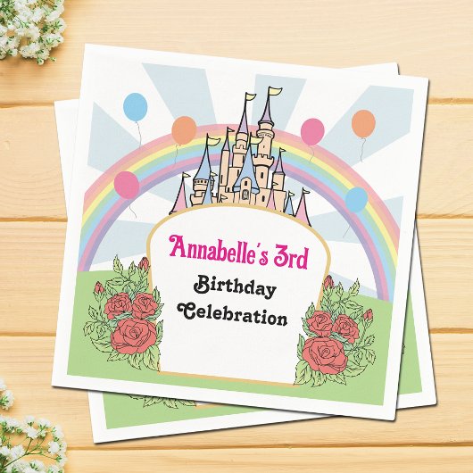 Serviette En Papier Cartoon Fairytale Castle Magique Anniversaire