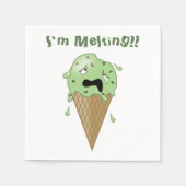 Serviette En Papier Cartoon Melting Ice Cream Cone (I'm Melting) (Devant)