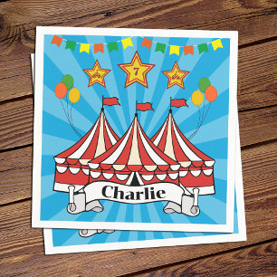 Serviette En Papier Cartoon moderne Big Top Circus coloré Anniversaire