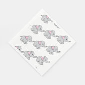 Serviette En Papier Cartoon Motif éléphant à main rose tiré (Coin)