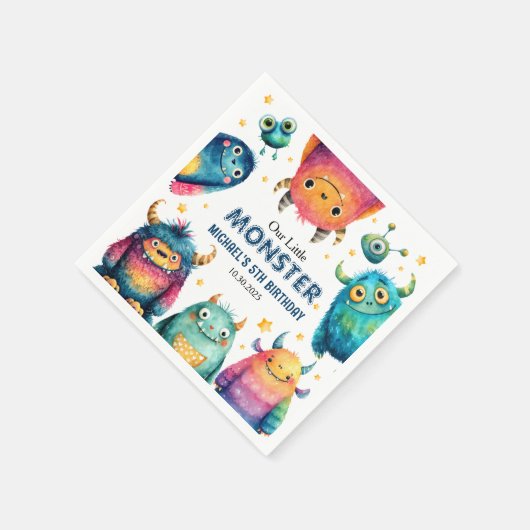 Serviette En Papier Cartoon Petit Monstre mignon Fête d'anniversaire p (Coin)