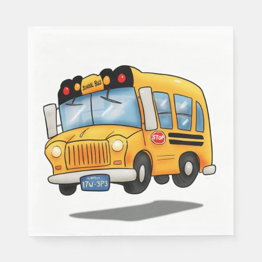 Serviette En Papier Cartoon School Bus (Devant)
