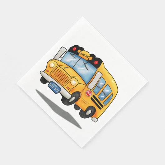 Serviette En Papier Cartoon School Bus (Coin)