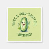 Serviette En Papier Cartoon vert mignon Picket Anniversaire (Devant)