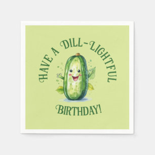 Serviette En Papier Cartoon vert mignon Picket Anniversaire