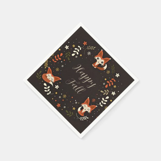 Serviette En Papier Cas Foxes with customizable text (Coin)