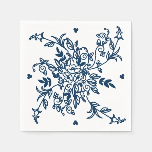 Serviette En Papier Casablanca bleu sur le Livre blanc Napkins (Devant)