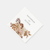 Serviette En Papier Cascade beige Nom floral Napkins (Coin)