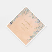 Serviette En Papier Cascade de fleurs vertes Mariage rustique (Coin)