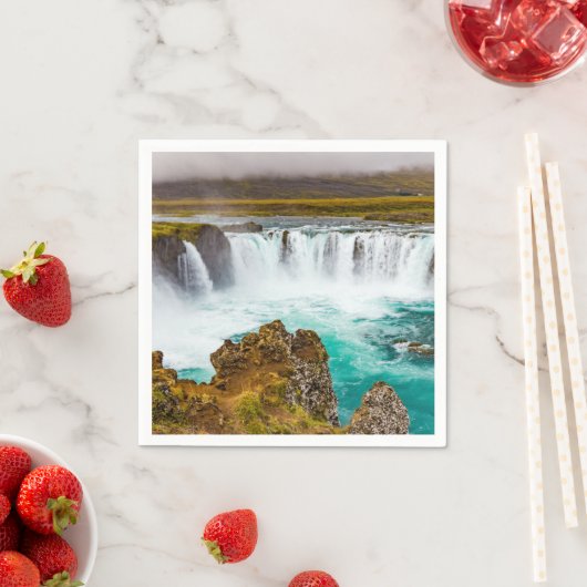 Serviette En Papier Cascade de Godafoss, Islande (En situation)