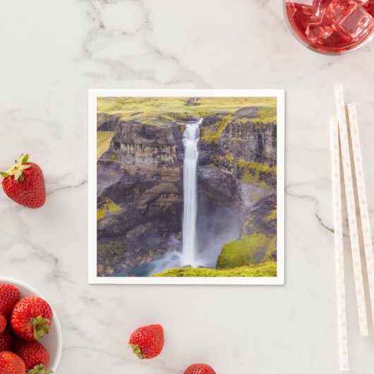 Serviette En Papier Cascade de Haifoss, Islande (En situation)
