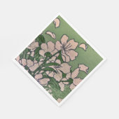 Serviette en papier Cascade Fleur Rose  (Coin)