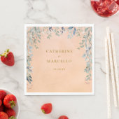 Serviette En Papier Cascade Floral de Verdure Mariage Rustique (En situation)