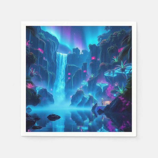 Serviette En Papier Cascade Getaway Neon (Devant)
