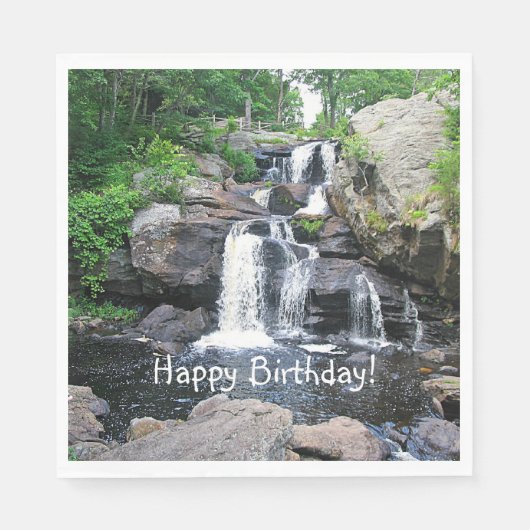Serviette En Papier Cascade Joyeux anniversaire (Devant)