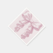 Serviette En Papier Cascade Rose Ruban Froissé Classe Élégant (Coin)