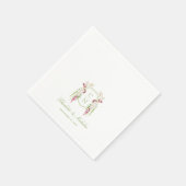 Serviette En Papier Cascading Floral Monogram Crest Wedding (Coin)