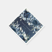 Serviette En Papier Cascady Peonies Mariage Marine Cocktail Napkins (Coin)