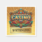 SERVIETTE EN PAPIER CASINO. CARTES. BINGO (Devant)