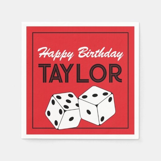 Serviette En Papier Casino Dice Anniversaire (Devant)