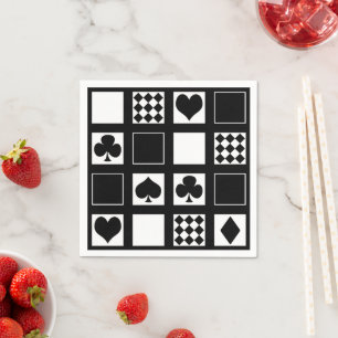 Serviette En Papier Casino jouer aux cartes costume coeur croix clubs 