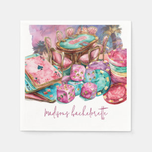 Serviette En Papier Casino Personnalisé Rose Luxe Bachelorette