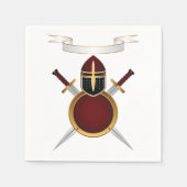 Serviette En Papier Casque Chevalier Médiéval Crest Bouclier des épées (Devant)