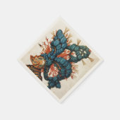 SERVIETTE EN PAPIER CASQUE DE NUIT ANTIQUE AVEC BLEU ROUGE (Coin)