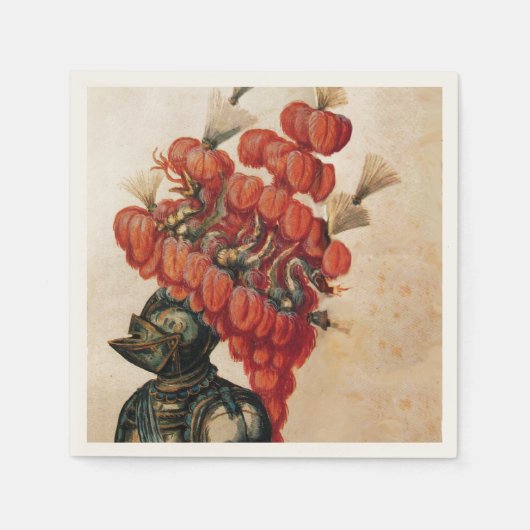 SERVIETTE EN PAPIER CASQUE DE NUIT ANTIQUE, DRAGONS (Devant)