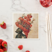 SERVIETTE EN PAPIER CASQUE DE NUIT ANTIQUE, DRAGONS (En situation)