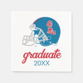Serviette En Papier Casque Ole Miss Football | Bleu clair (Devant)