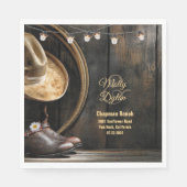 Serviette En Papier Casquette de bottes de campagne, Mariage de grange (Devant)