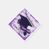 Serviette En Papier Casquette de graduation violette et serviettes de  (Coin)
