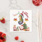 Serviette En Papier Casquette de Noël de Seahorse (En situation)