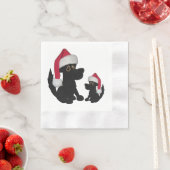 Serviette En Papier Casquette de Noël Doggie (En situation)