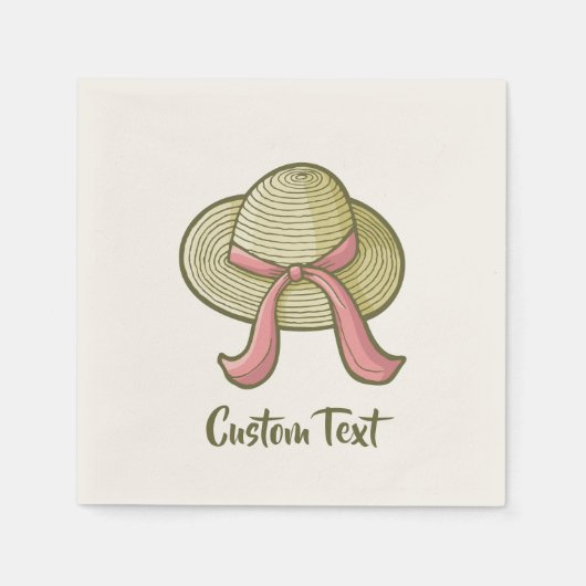 Serviette En Papier Casquette de paille jaune (Devant)