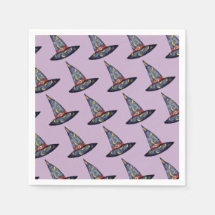 Serviette En Papier Casquette de sorcière noire Dessin serviettes