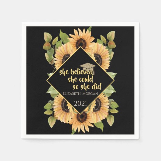 Serviette En Papier Casquette diplômé de la Parties scintillant des to (Devant)