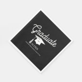 Serviette En Papier Casquette diplômé Noir Blanc Nom Classe de (Coin)