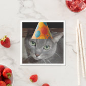 Serviette En Papier Casquette du parti Gray Cat (En situation)