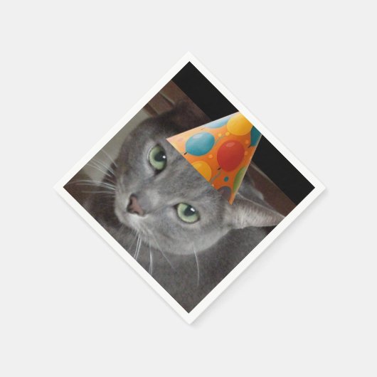 Serviette En Papier Casquette du parti Gray Cat (Coin)