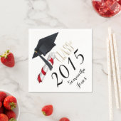 Serviette En Papier Casquette et diplôme 2015 Graduation Party Napkins (En situation)