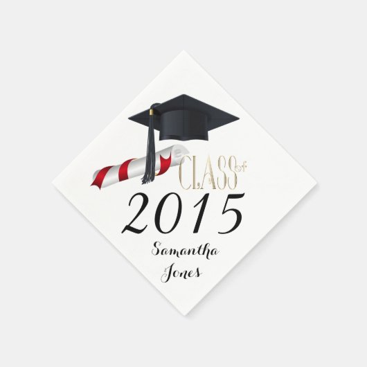Serviette En Papier Casquette et diplôme 2015 Graduation Party Napkins (Coin)