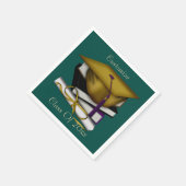 Serviette En Papier Casquette et diplôme de la réunion de classe 4 (Coin)